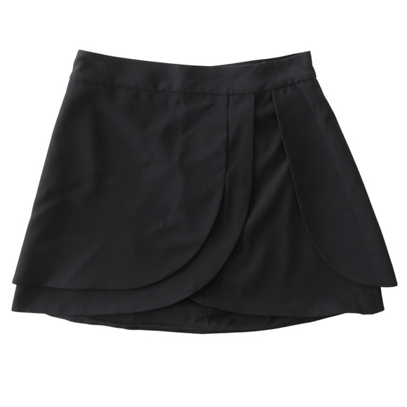 Alice + Olivia Classics Nicolina Mini Skirt Tulip Layered Black Size 4 - Picture 2 of 5
